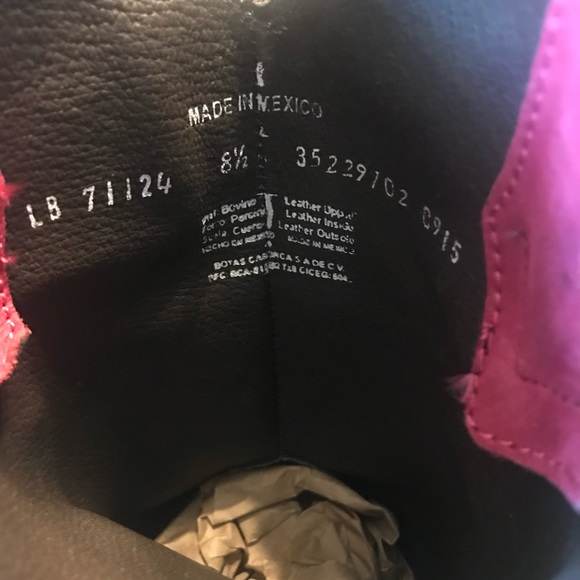 Liberty Black Vegas Raspberry Fringe Cowboy Boots Size 8.5 - Picture 9 of 10